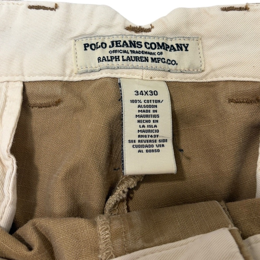 VTG Polo Jeans Co Ralph Lauren Military Surplus Trouser Pants Mens 34x30 Chino - Picture 2 of 8